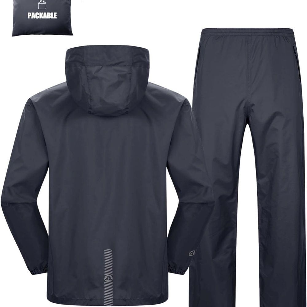 Outdoor Ventures Packable Rain Jacket and Pants Set